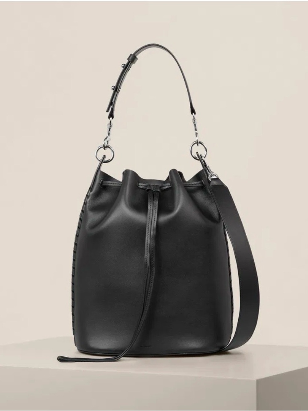 AllSaints Black Bucket Bag